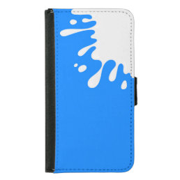 Azure Blue White Paint Splash Samsung Galaxy S5 Wallet Case