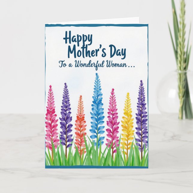 Azure Border Mothers Day Card (Front)
