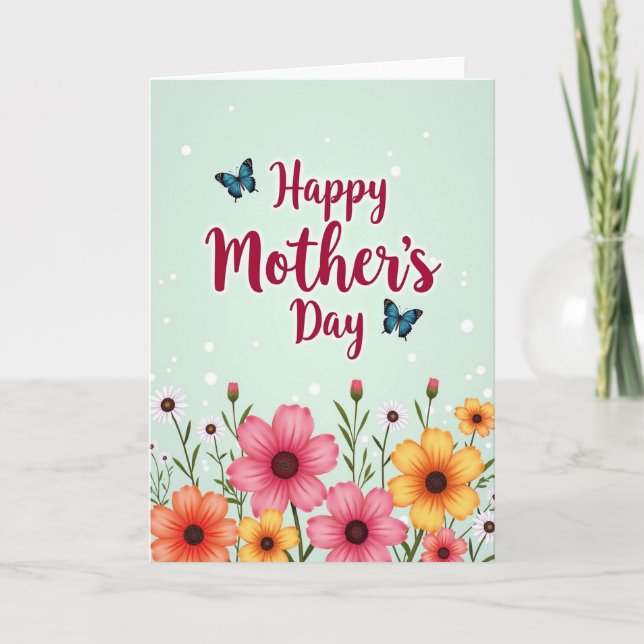 Azure Butterfly Mothers Card (Front)