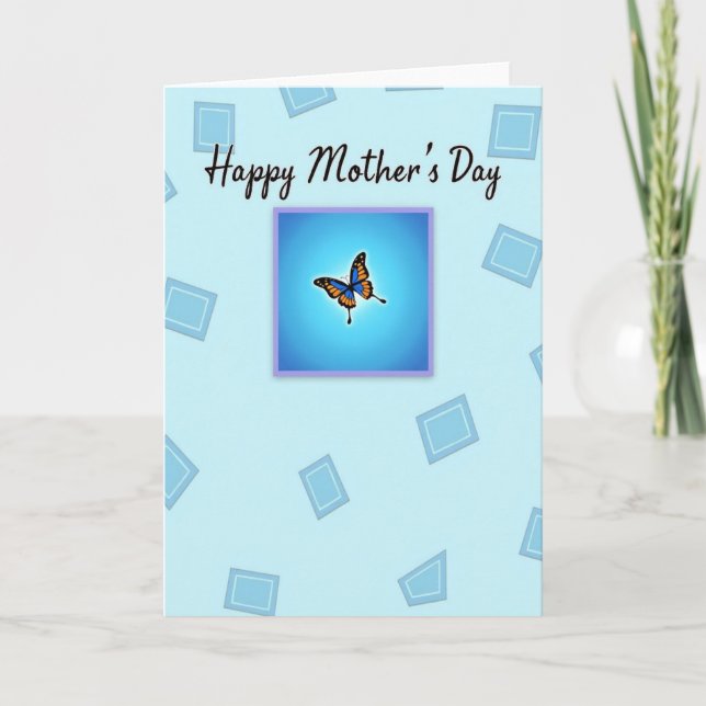 Azure Butterfly Mothers Day Card (Front)