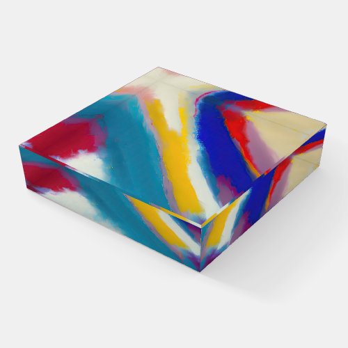 Azure Cascade Abstract Art Paperweight