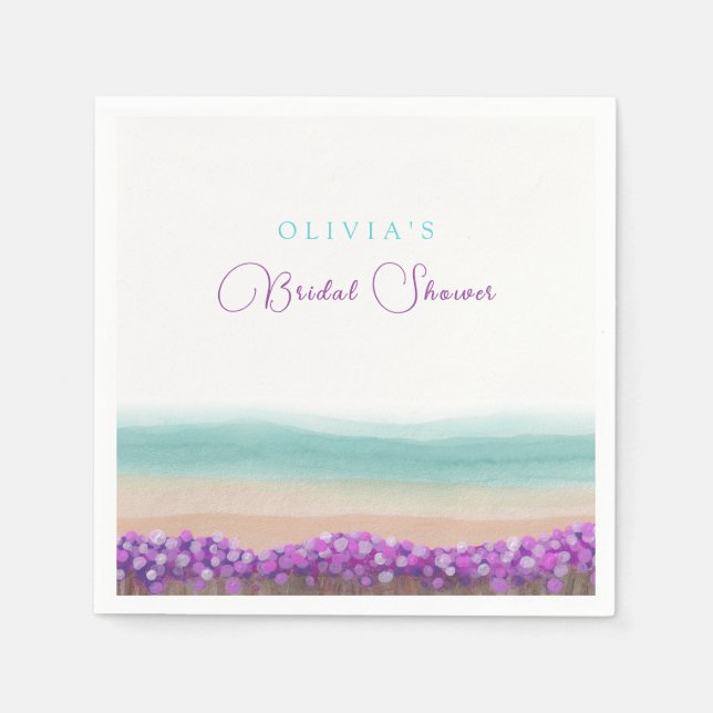 Azure Coast in Bloom Bridal Shower  Napkins (Front)