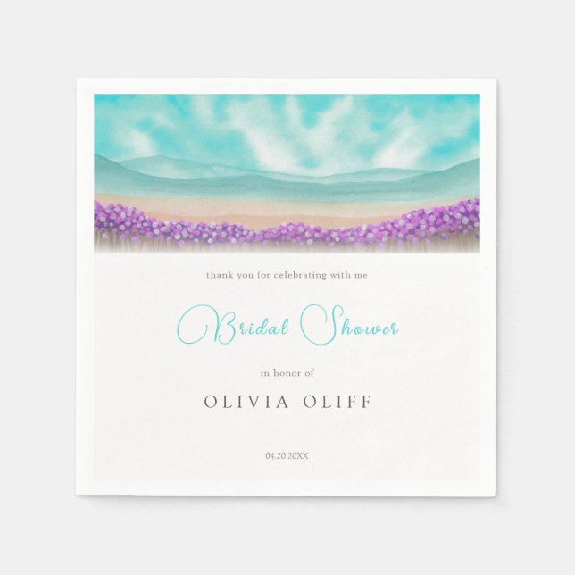 Azure Coast in Bloom Bridal Shower Napkins (Front)