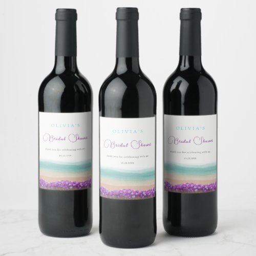 Azure Coast in Bloom Bridal Shower  Wine Label