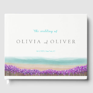Azure Coast in Bloom Wedding Guest Book
