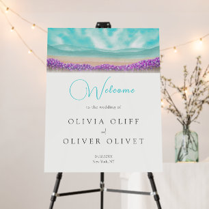 Azure Coast in Bloom Wedding Welcome Foam Board