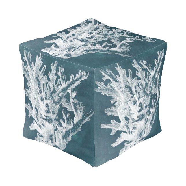 Azure Coral I Pouf (Angled Front)
