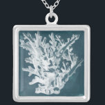 Azure Coral I Silver Plated Necklace<br><div class="desc">Marine Life</div>