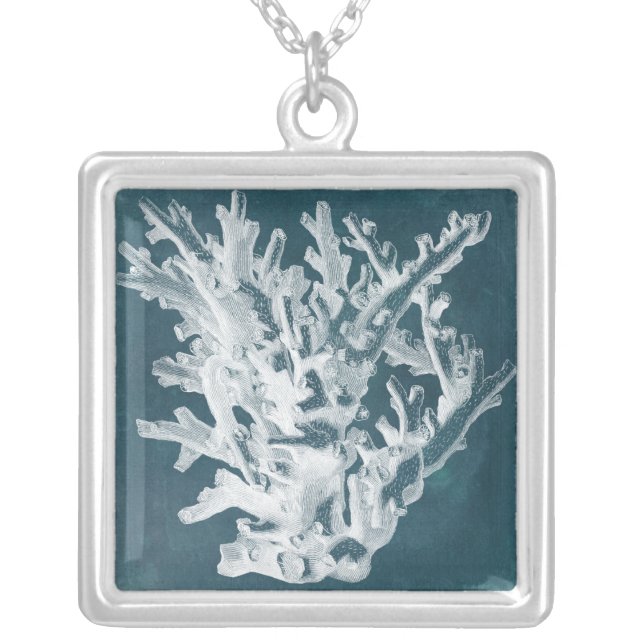 Azure Coral I Silver Plated Necklace (Front)