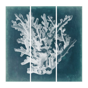 Azure Coral I Triptych