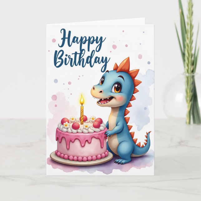 Azure Creature Celebration Card (Front)