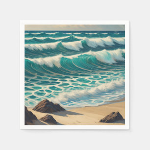 Azure Crest Tide Napkins