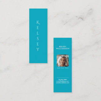 Azure Customizable Photo Mini Business Card