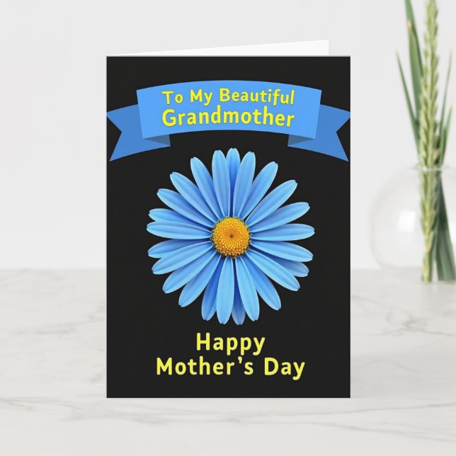 Azure Daisy Mothers Day Card (Front)