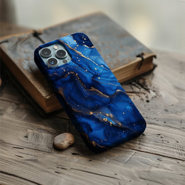 Azure Dominion – Luxury Blue & Gold Marble Case-Mate iPhone Case (Creator Uploaded)