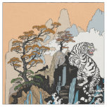 Azure Dragon and White Tiger. Illustration Fabric