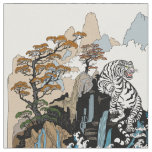 Azure Dragon and White Tiger. Illustration Fabric