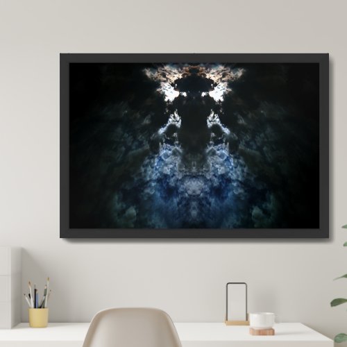 Azure Embrace Celestial Convergence Framed Art