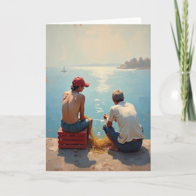 Azure Fathers Day Moment Card (Front)