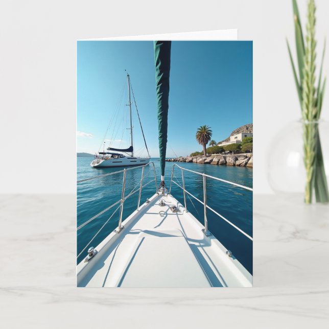 Azure Fathers Day Yacht Card (Front)