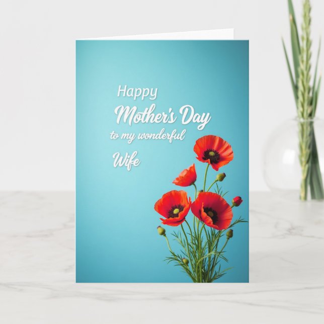 Azure Field Wife Mothers Day Card (Front)