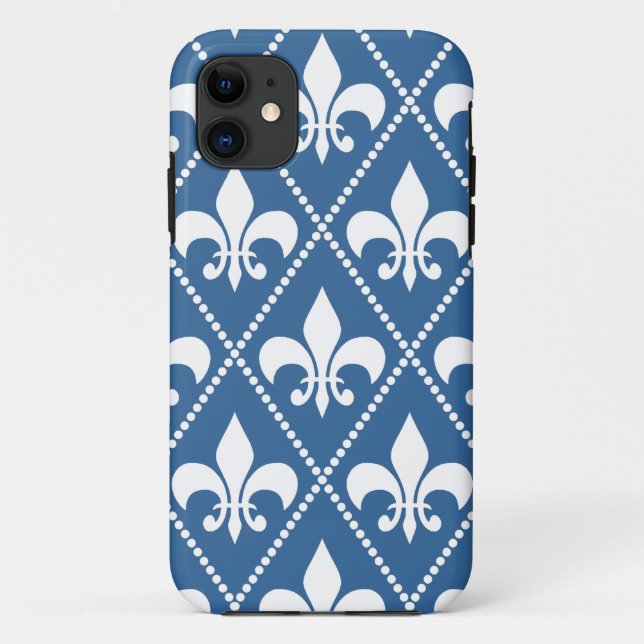 Azure Fleur de Lis Case-Mate iPhone Case (Back)