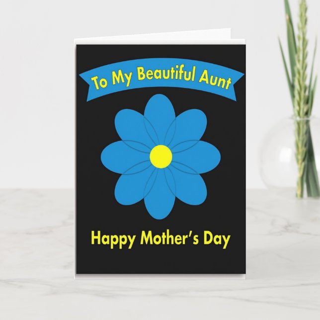 Azure Floral Aunt Mothers Day Card (Front)