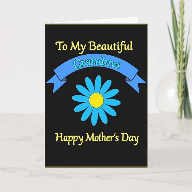 Azure Floral Grandma Card (Front)