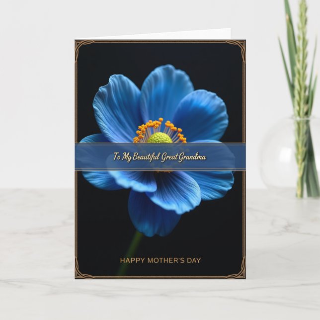 Azure Floral Grandmas Day Card (Front)