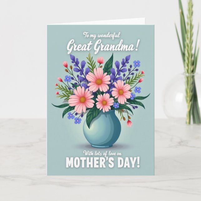 Azure Floret Mothers Day Card (Front)