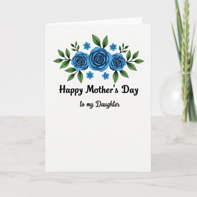 Azure Flowers Mothers Day Card (Front)