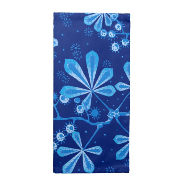 Azure Frost Flower Cloth Napkins (Half Fold)