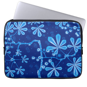 Azure Frost Flower Neoprene Laptop Sleeve