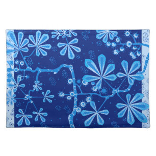 Azure Frost Flower Placemats