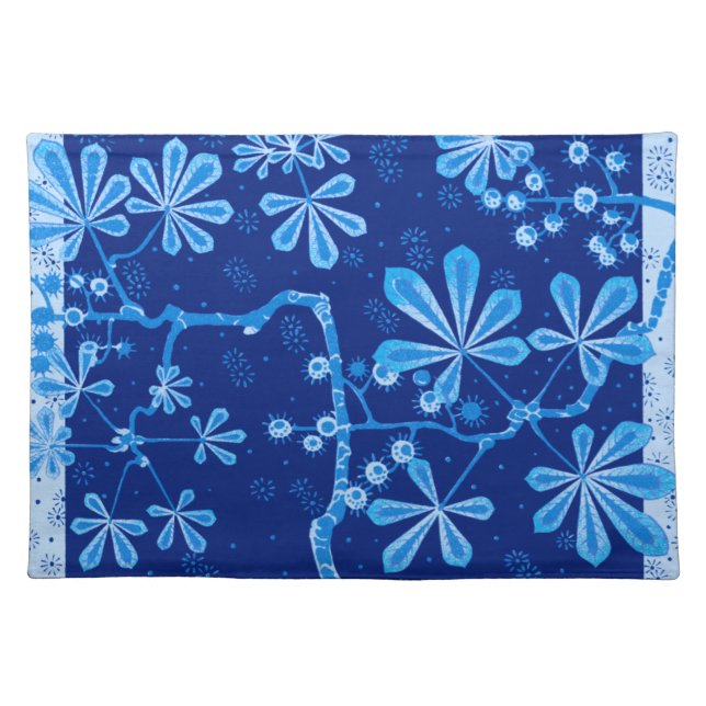 Azure Frost Flower Placemats (Front)