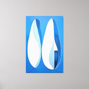 Azure Geometric Serenade Abstract Canvas Print