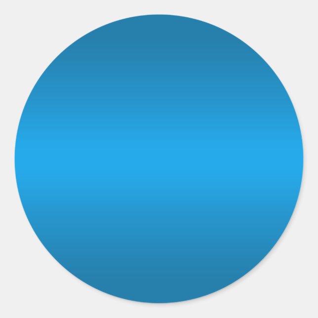 Azure Gradient Blank Classic Round Sticker (Front)