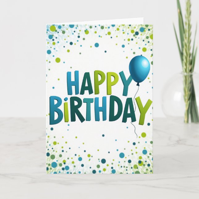 Azure Happy Birthday Card (Front)