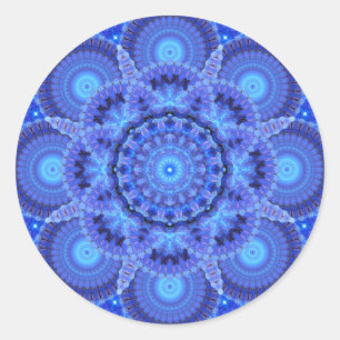 Azure Harmony Mandala Classic Round Sticker
