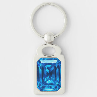 Azure Heart Stone Keychain