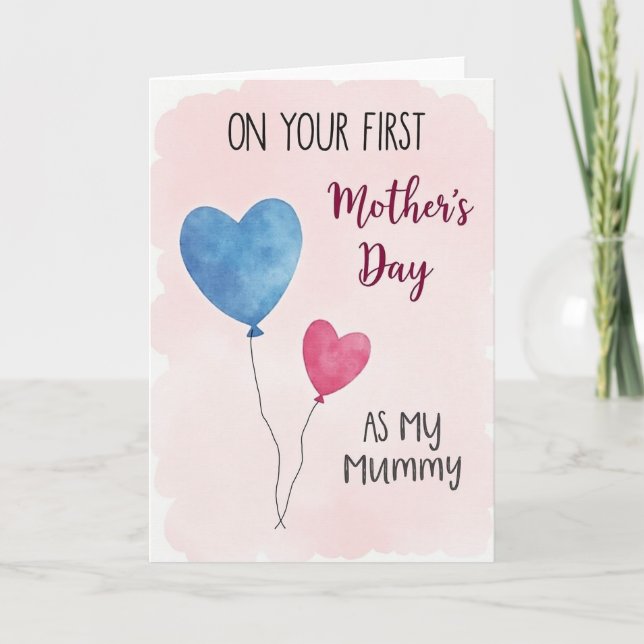 Azure Hearts Mothers Day Card (Front)
