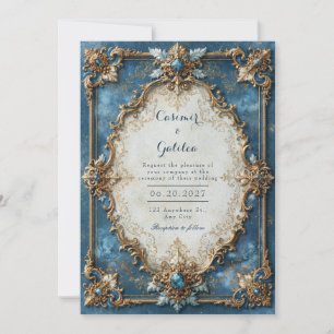 Azure Jewel Baroque Wedding Invitation