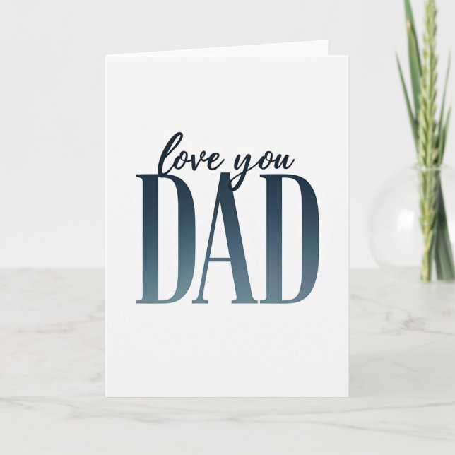 Azure Love You Dad Typographic Card (Front)