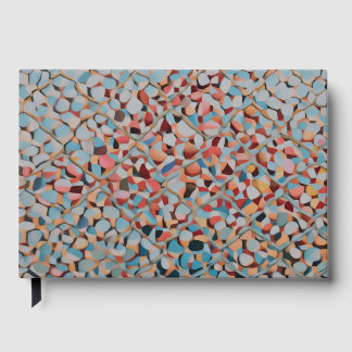 Azure Mosaic Flow Abstract Textured Pattern Guest Book
