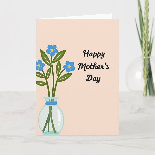 Azure Mothers Day Vase Card (Front)