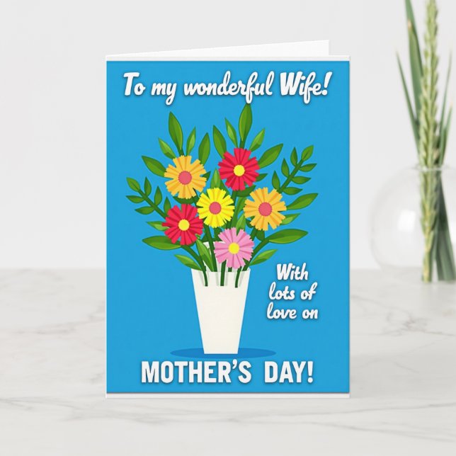 Azure Mothers Day Wishes Card (Front)