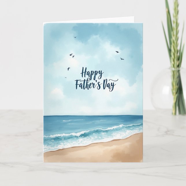 Azure Ocean Fathers Day Card (Front)