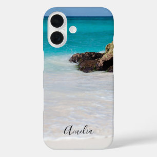 Azure Ocean Sandy Beach Photo iPhone 16 Case