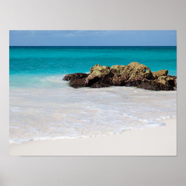 Azure Ocean Sandy Beach Photo Poster (Front)