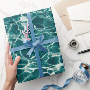 Azure Ocean Waves Wrapping Paper